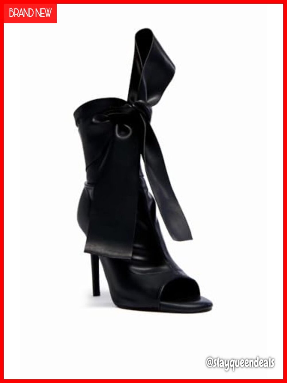 Peep Toe Ankle Booties Stiletto Heel Bow Tie Sock Boots Women